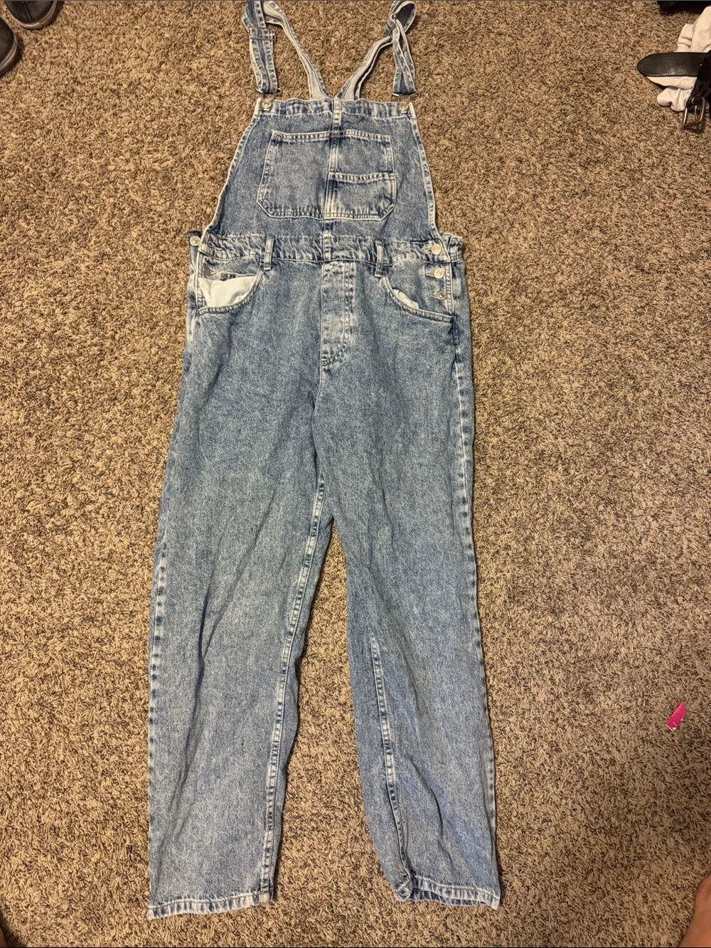Free People Ziggy Overalls Powder Blue